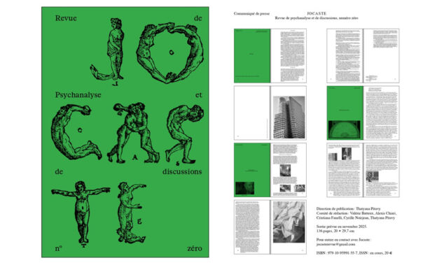 , Communiqué de presse JOCASTE (Revue de psychanalyse et de discussions, numéro zéro), Valérie Batteux